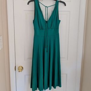 Eyeshadow Emerald Green Pleated Fit Flare Dress